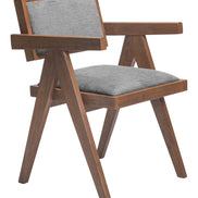 Delhi Dining Chair (Set of 2) Gray & Walnut
