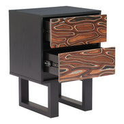 Aremi Nightstand Brown & Black