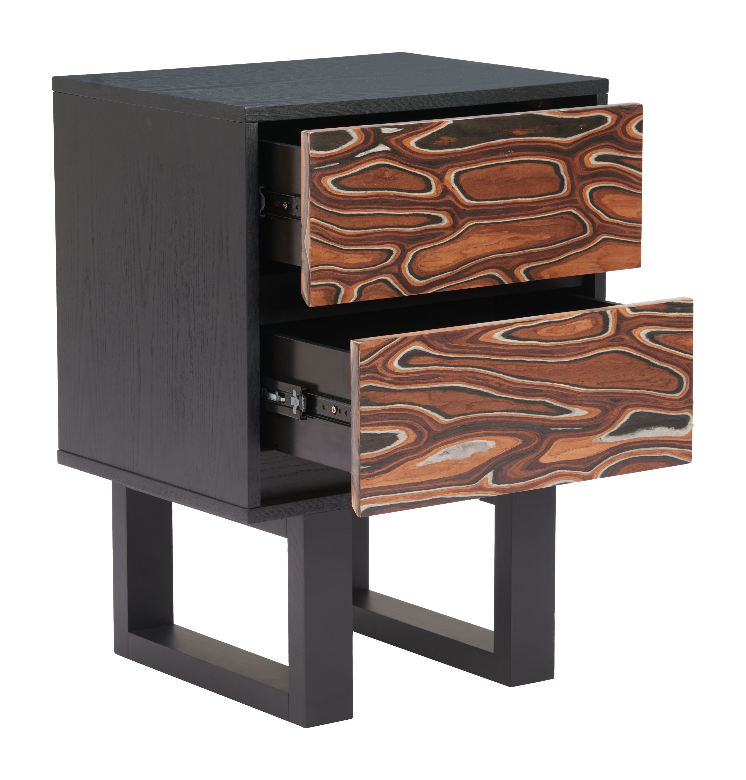 Aremi Nightstand Brown & Black