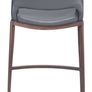 Ace Counter Stool (Set of 2) Dark Gray & Walnut