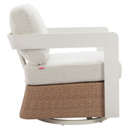Gelo Swivel Chair White & Brown
