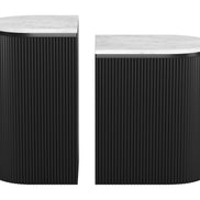 Ormara Side Table Set (2-Piece) White & Black