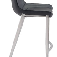 Magnus Barstool (Set of 2) Black & Silver