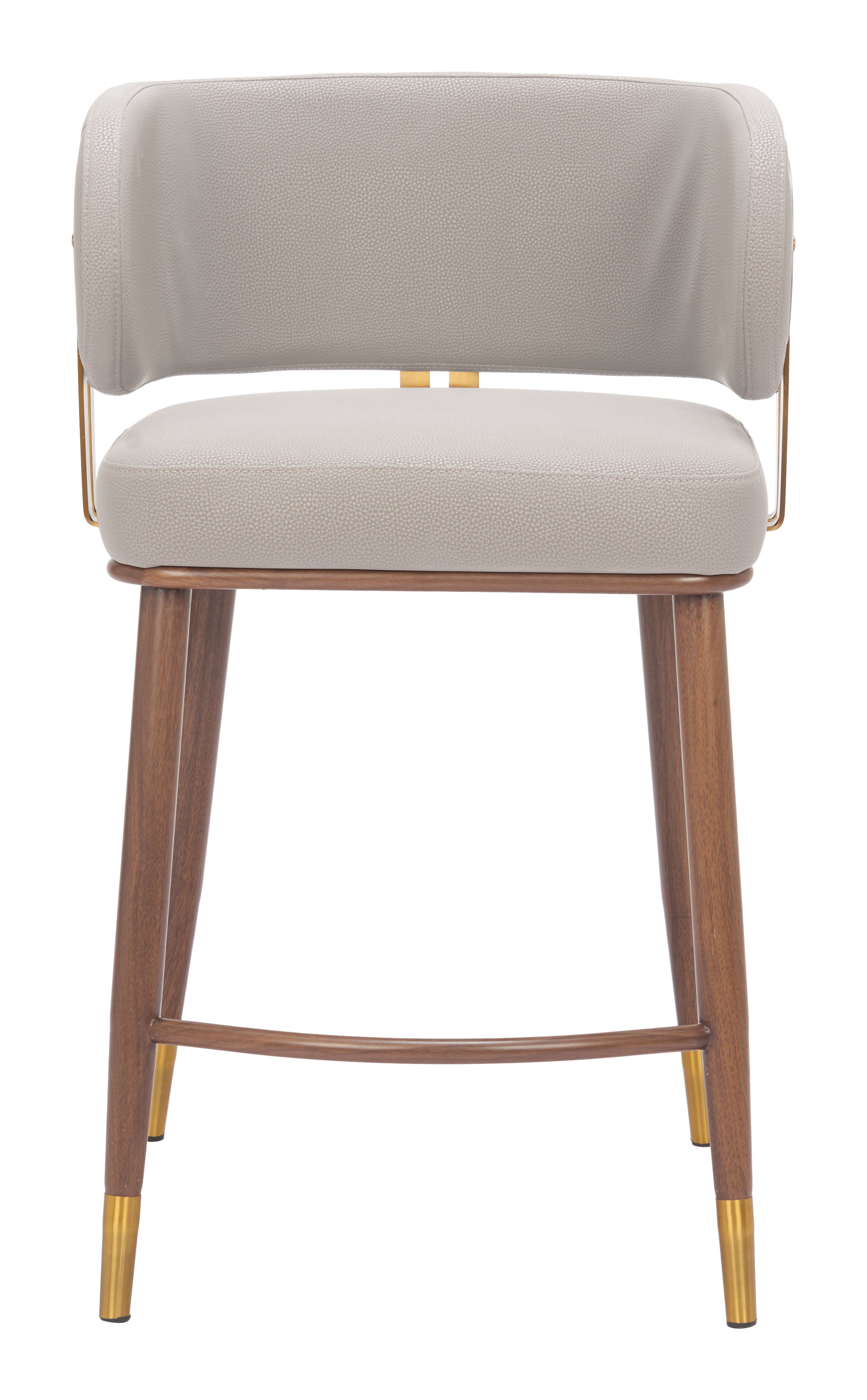 Brew Counter Stool Beige & Walnut