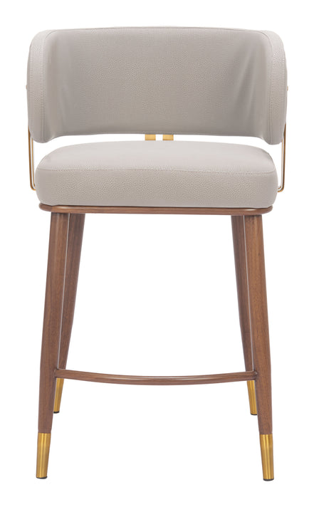 Brew Counter Stool Beige & Walnut