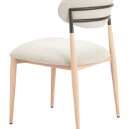 Equinox Armless Dining Chair (Set of 2) Oyster Gray & Natural