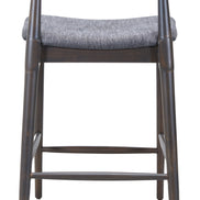 Tuzka Counter Stool (Set of 2) Gray & Espresso