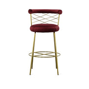 Dakin - Modern Glam Red & Gold Barstool - image 2