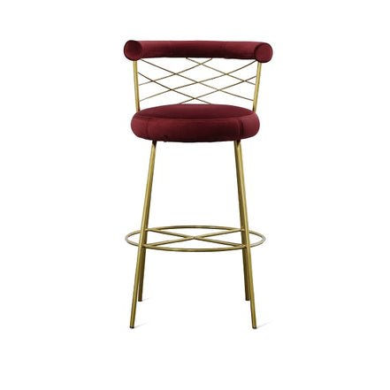 Dakin - Modern Glam Red & Gold Barstool - image 2