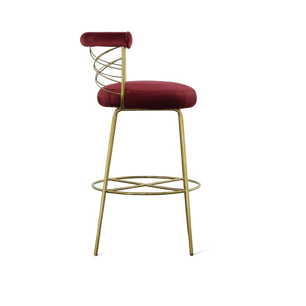Dakin - Modern Glam Red & Gold Barstool - image 3