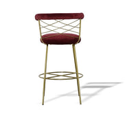 Dakin - Modern Glam Red & Gold Barstool - image 4
