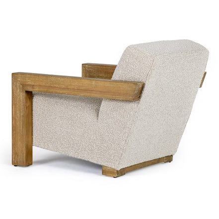 Dalhart - Modern Beige Fabric + Grey Wash Wood Accent Chair - image 2