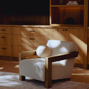 Dalhart - Modern Beige Fabric + Grey Wash Wood Accent Chair - image 5