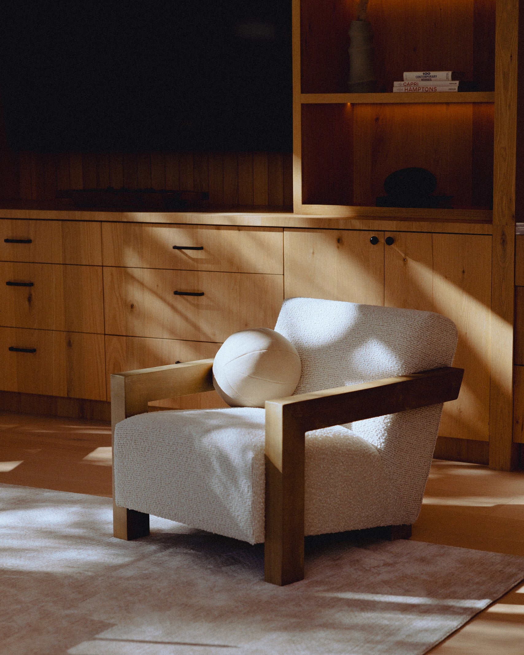 Dalhart - Modern Beige Fabric + Grey Wash Wood Accent Chair - image 5