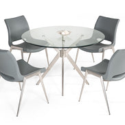 Dallas - Modern Brushed Stainless Steel Dining Table - image 3