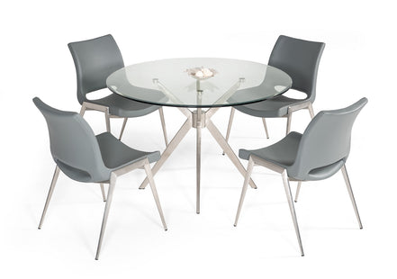 Dallas - Modern Brushed Stainless Steel Dining Table - image 3