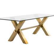 Dandy - Modern Golden & 15mm Glass Dining Table - image 4