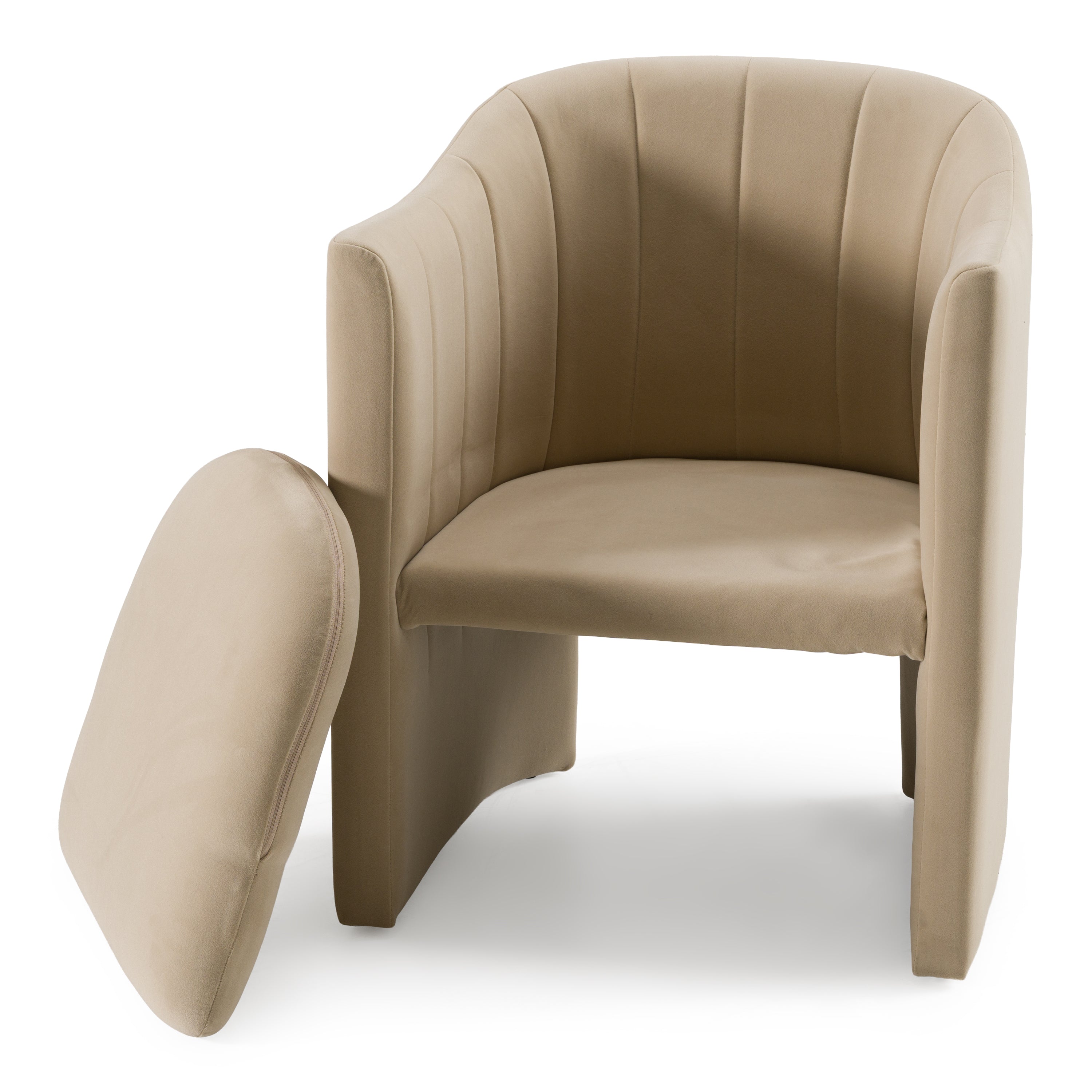 Danube - Modern Beige Fabric Dining Chair - image 5