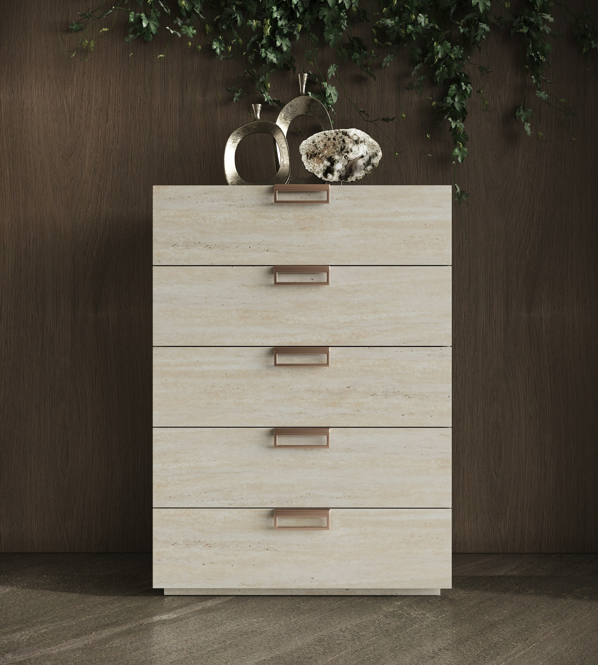 Lago - Modern Faux Travertine Chest - image 5