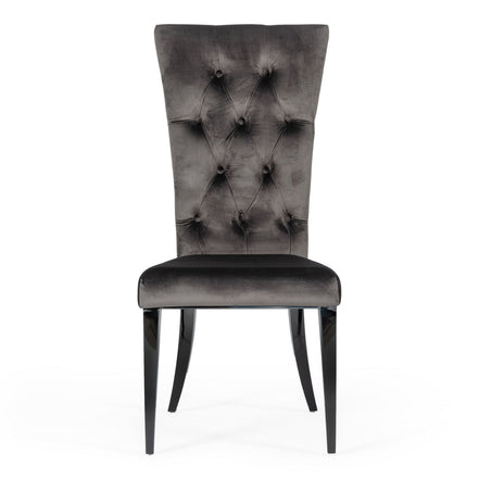 Darley - Transitional Grey Velvet Dining Chair Set of 2 - image 5