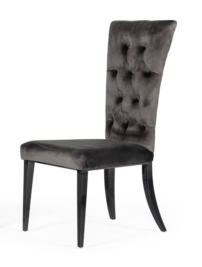 Darley - Transitional Grey Velvet Dining Chair Set of 2