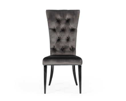 Darley - Transitional Grey Velvet Dining Chair Set of 2 - image 2