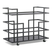 Deakin - Black Stainless Steel and Black Glass Wine Rack - image 2