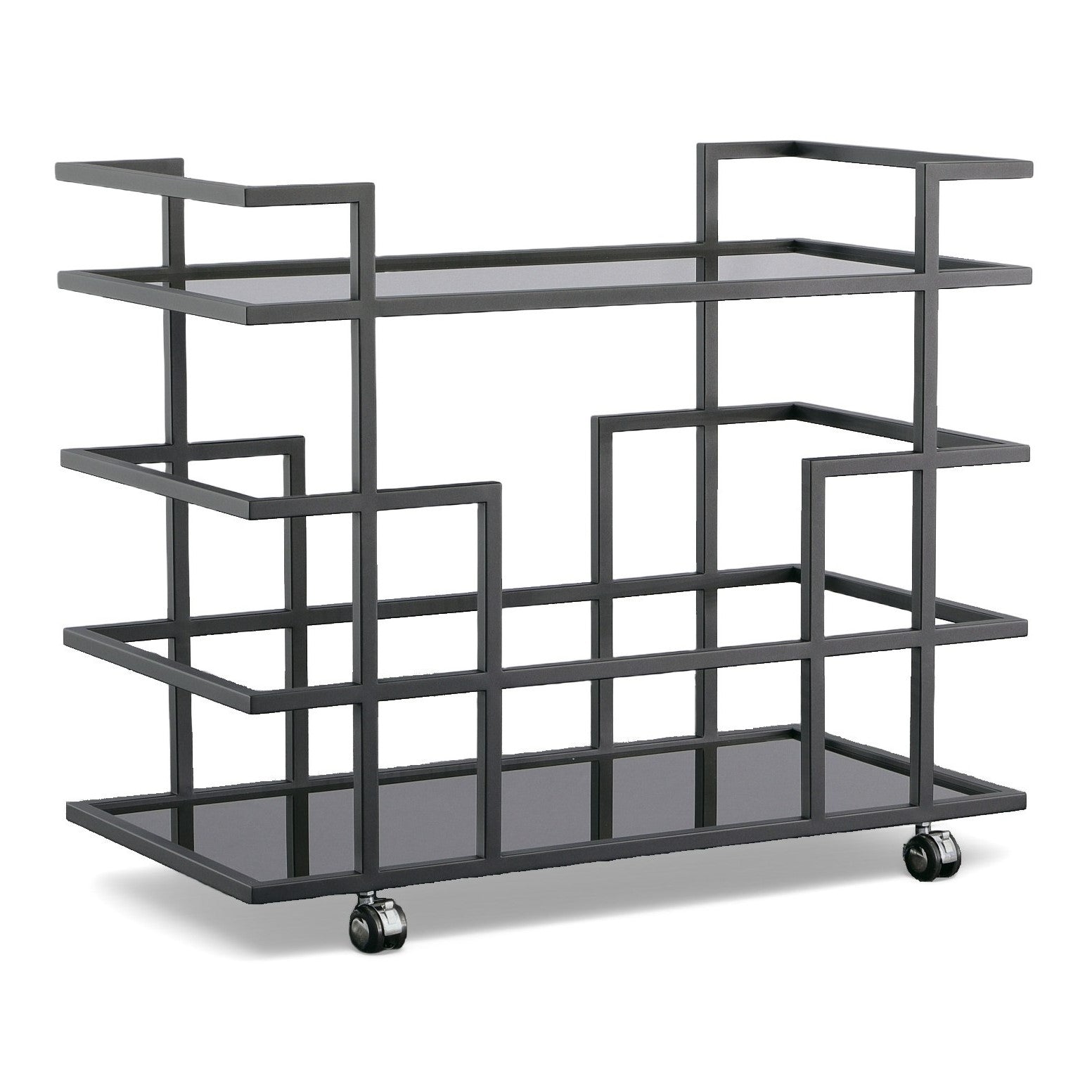 Deakin - Black Stainless Steel and Black Glass Wine Rack - image 2