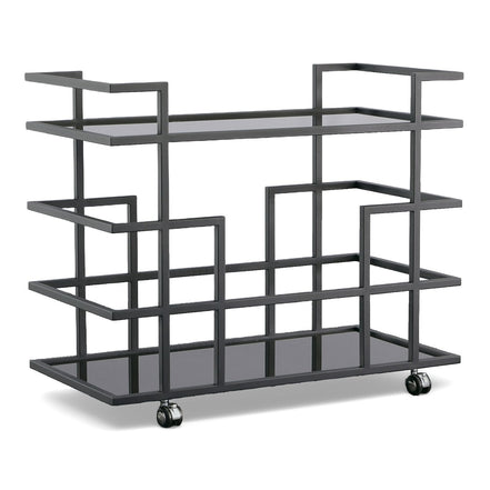 Deakin - Black Stainless Steel and Black Glass Wine Rack - image 2