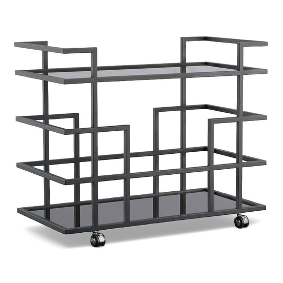 Deakin - Black Stainless Steel and Black Glass Wine Rack - image 2