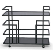 Deakin - Black Stainless Steel and Black Glass Wine Rack