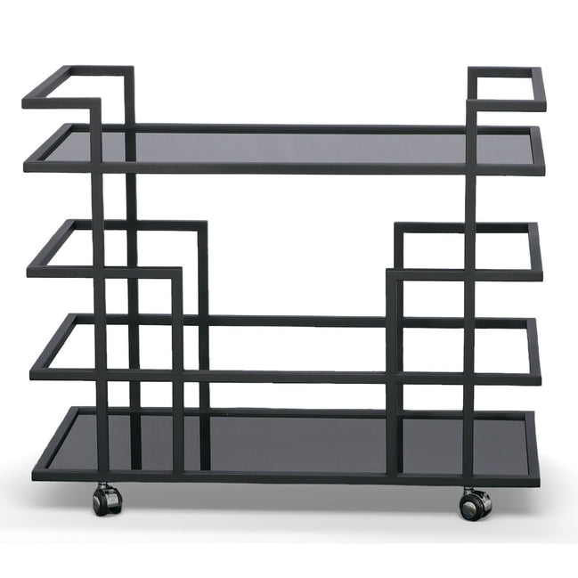 Deakin - Black Stainless Steel and Black Glass Wine Rack