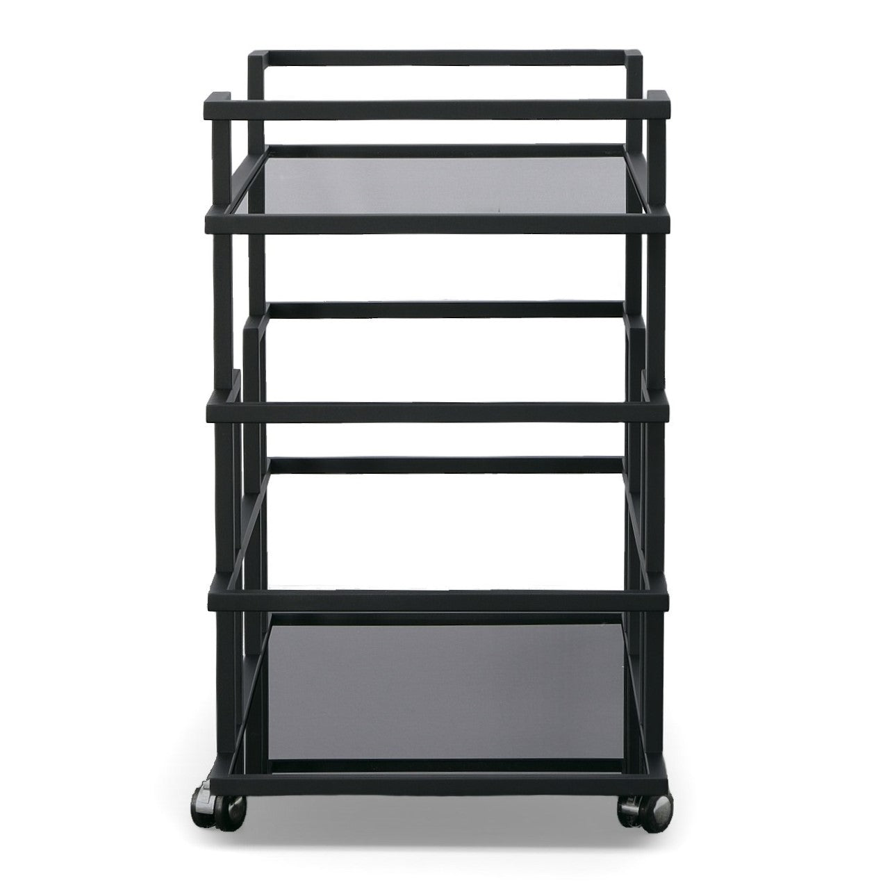 Deakin - Black Stainless Steel and Black Glass Wine Rack - image 3