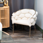 Debra Modern Off-White Fabric Dining Chair - image 4