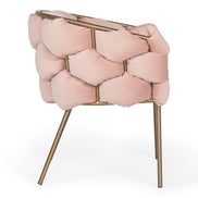 Debra - Modern Pink Fabric Dining Chair - image 5