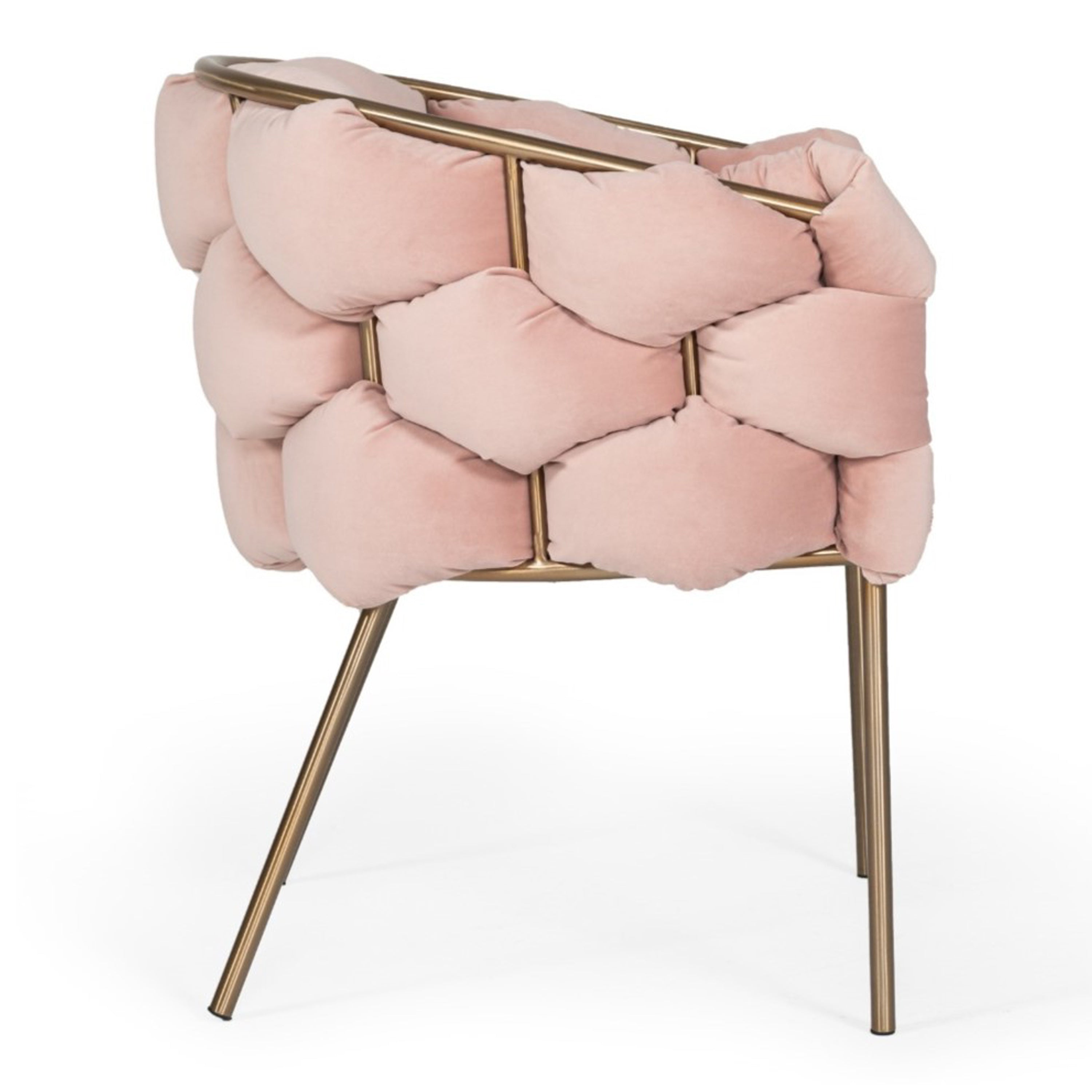 Debra - Modern Pink Fabric Dining Chair - image 5