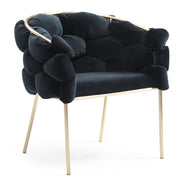 Debra - Modern Black Velvet + Brushed Brass Dining Chair - image 4