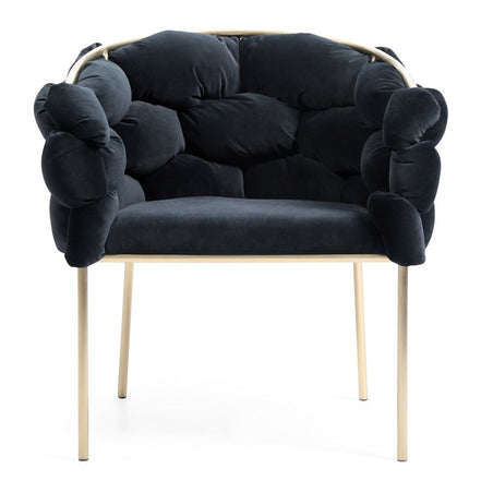 Debra - Modern Black Velvet + Brushed Brass Dining Chair - image 5
