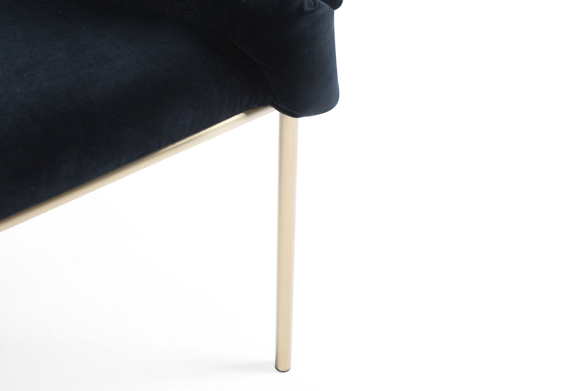 Debra - Modern Black Velvet + Brushed Brass Dining Chair - image 3