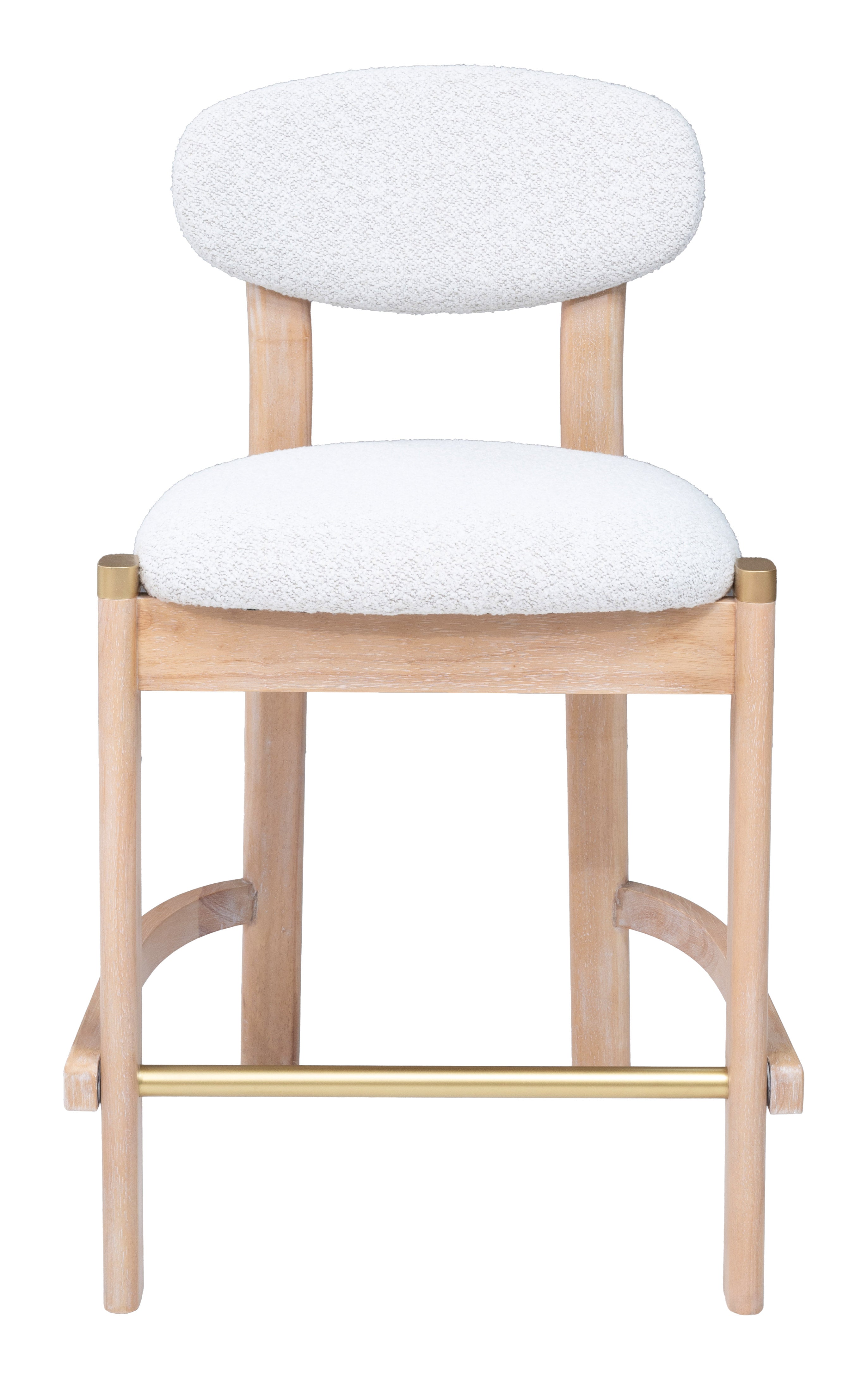 Rilou Counter Stool (Set of 2) White & Natural