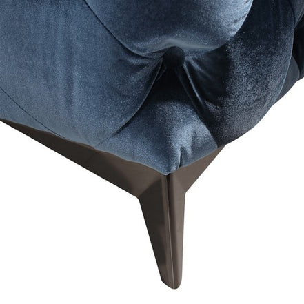 Delilah Modern Blue Fabric Loveseat - image 4