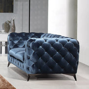 Delilah Modern Blue Fabric Loveseat - image 2