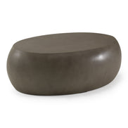 Denny - Modern Grey Concrete Oval Coffee Table - image 3