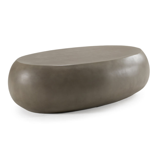 Denny - Modern Grey Concrete Large Oval Coffee Table