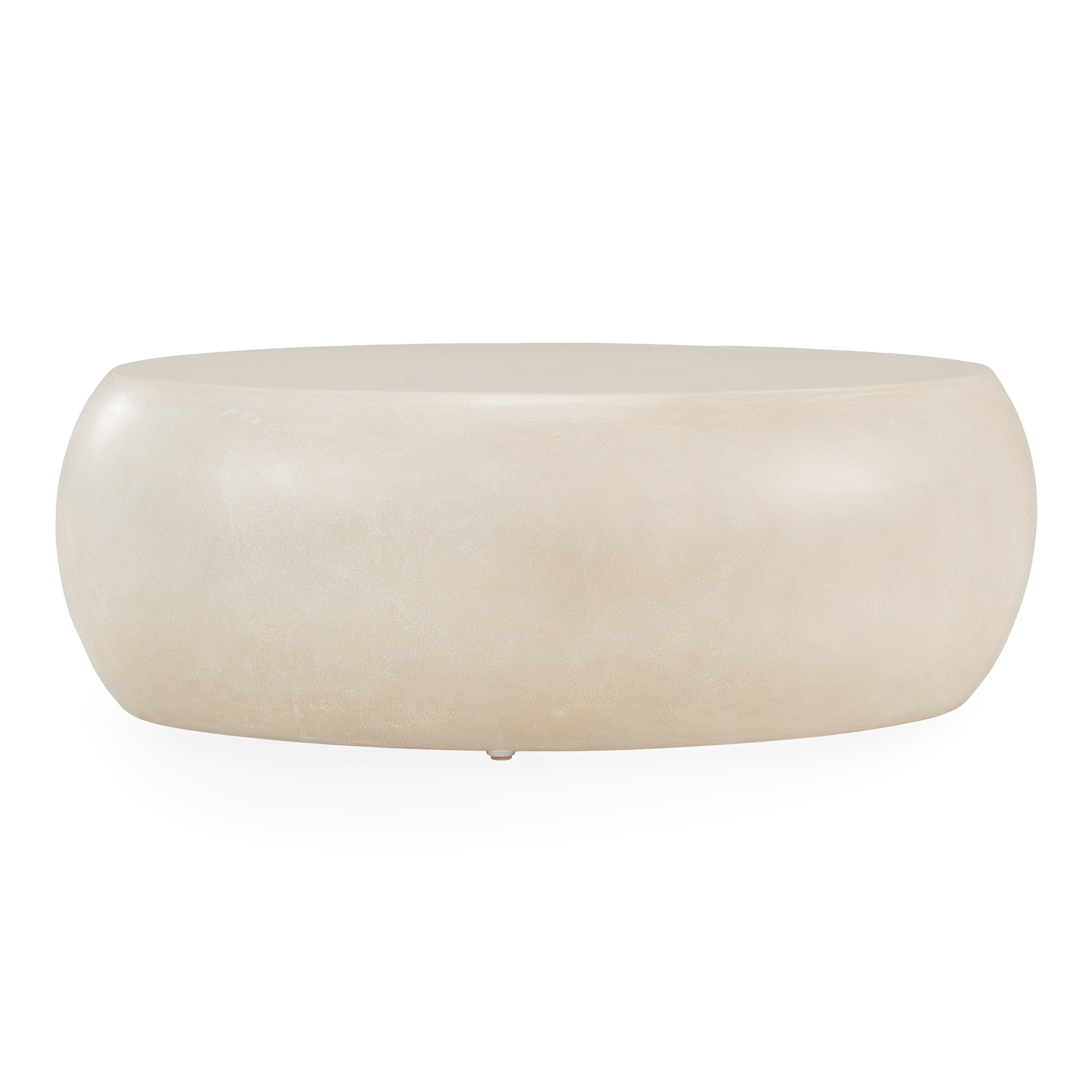 Denny - Modern Beige Fiberform Oval Coffee Table