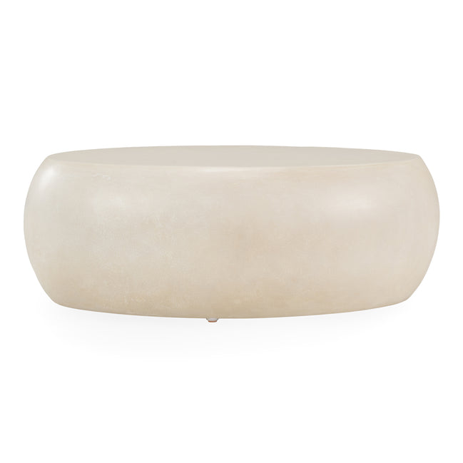 Denny - Modern Beige Fiberform Oval Coffee Table