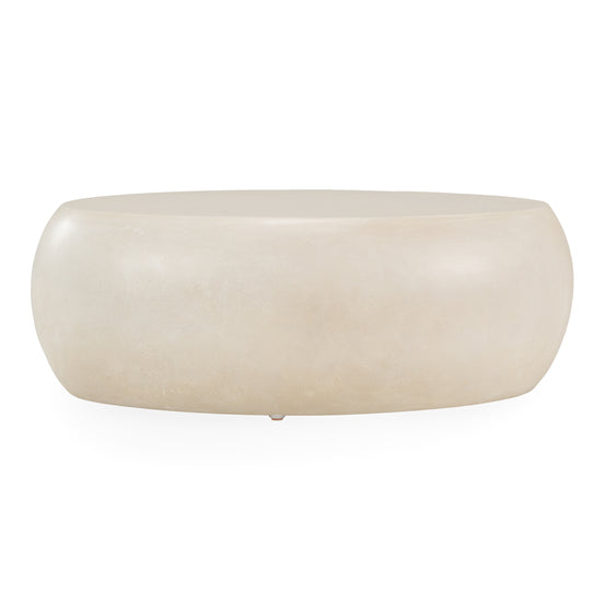 Denny - Modern Beige Fiberform Oval Coffee Table