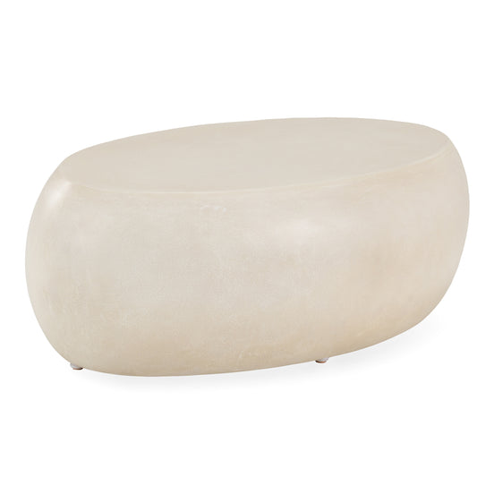 Denny - Modern Beige Fiberform Oval Coffee Table - image 2