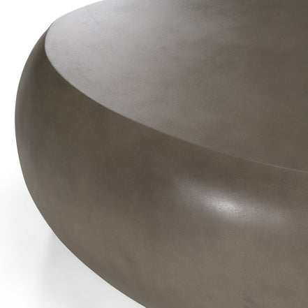 Denny - Modern Grey Concrete Oval Coffee Table - image 2