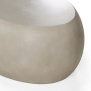 Denny - Modern Beige Concrete Oval Coffee Table - image 2